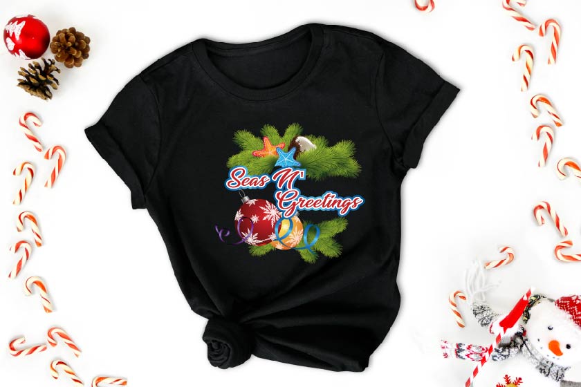 “Seas N’ Greetings” - Christmas Shirt