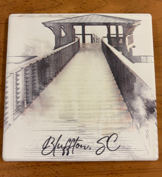 Calhoun Street Dock Ceramic Coaster Set