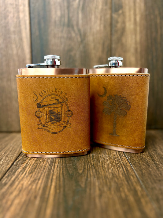 Customizable Leather Flasks