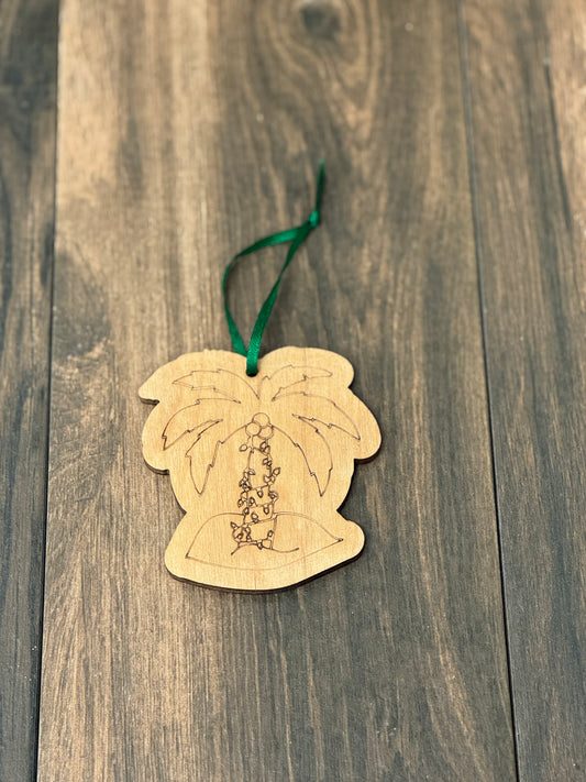 Palm Tree w/ Christmas Lights Ornament