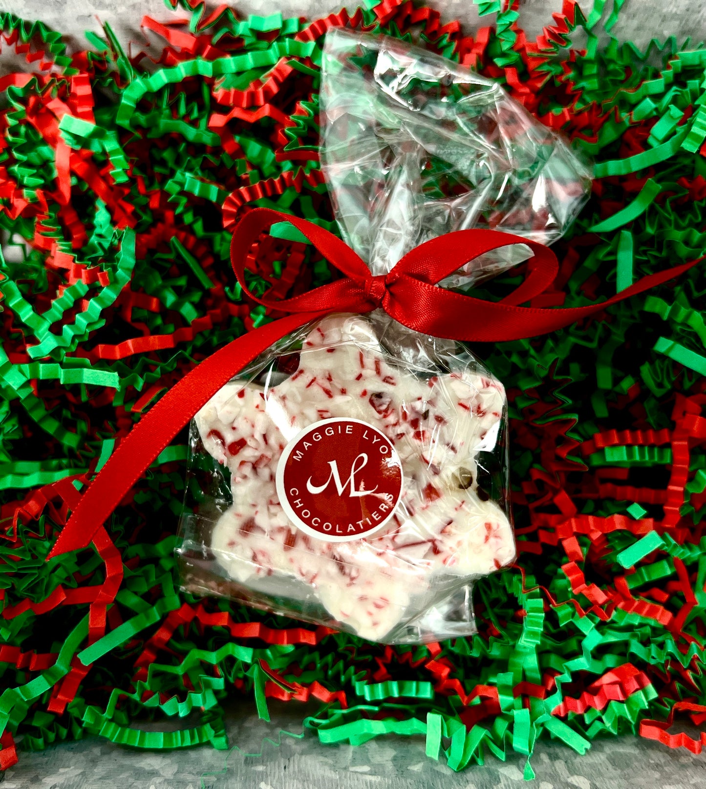Dark & White Chocolate Peppermint Bark Snowflake