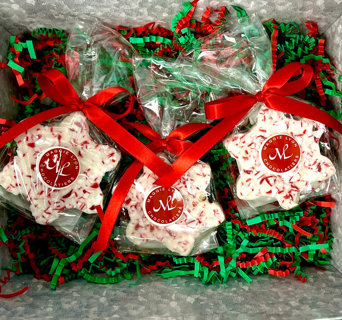Dark & White Chocolate Peppermint Bark Snowflake