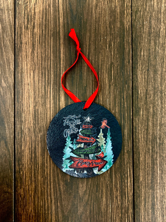Slate Ornaments – Screen Printed Stone