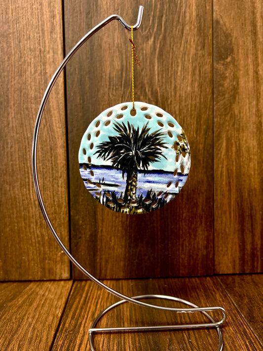 Watercolor Palmetto Ceramic Ornament
