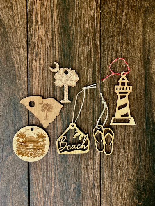 Customizable Wooden Ornaments – Laser Engraved